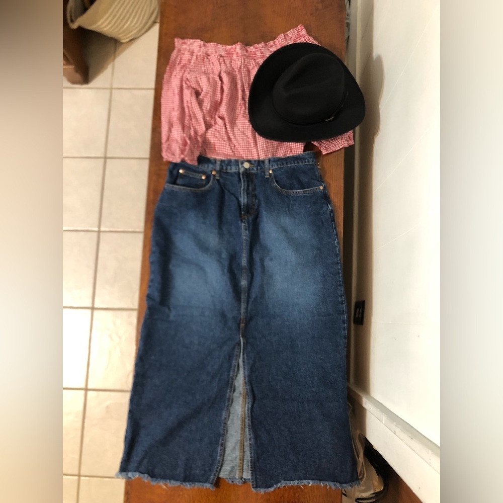 Denim jean skirt